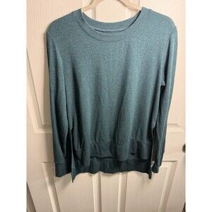 alo Women's Teal Pullover Sweatshirt Crew Neck Size XL Lightweight Workout Gym